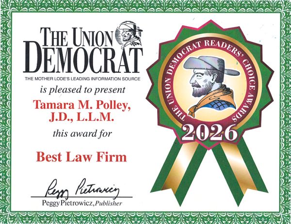 The Union Democrat Readers Choice Award for Best Law Firm 2026